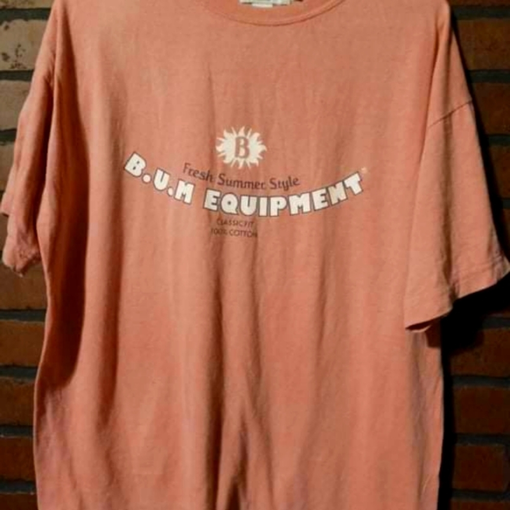 Vintage B.U.M. EQUIPMENT Rose Colored Tee Size Medium